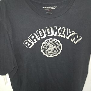 Ralph Lauren Denim & Supply Black Graphic 'Brooklyn' Tee